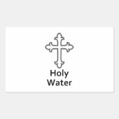 図解入りの、写真付きの十字聖水教会 長方形シール (正面)