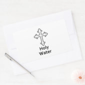 図解入りの、写真付きの十字聖水教会 長方形シール (封筒)