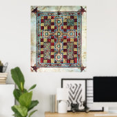 図解入りの、写真付きの原稿クロスカーペットページ ポスター (ホームオフィス)