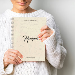 図解入りの、写真付きの台所用品パーソナライズされたレシピN ノートブック