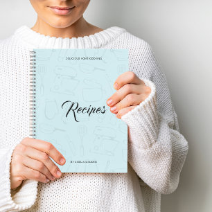 図解入りの、写真付きの台所用品パーソナライズされたレシピN ノートブック
