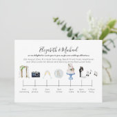 図解入りの、写真付きの庭園の結婚式タイムライン招待状 招待状 (スタンド正面)