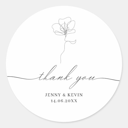 図解入りの、写真付きの手描き感謝していの花クラシックRo ラウンドシール (正面)