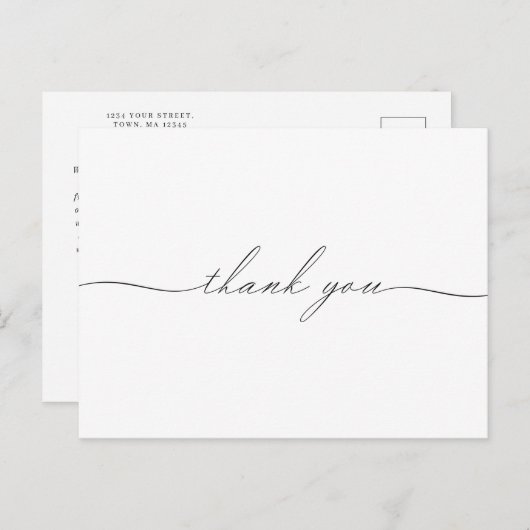 図解入りの、写真付きの手描き花感謝してい葉書 インビテーションポストカード (正面/裏面)