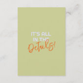 図解入りの、写真付きの手書き予測できなおもしろい結婚詳細 エンクロージャーカード (裏面)