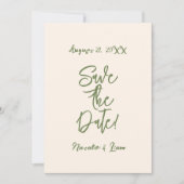 図解入りの、写真付きの手書結婚書きモダンの セーブザデート (正面)