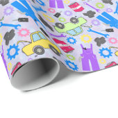 図解入りの、写真付きの整備士 ラッピングペーパー (ロールコーナー)