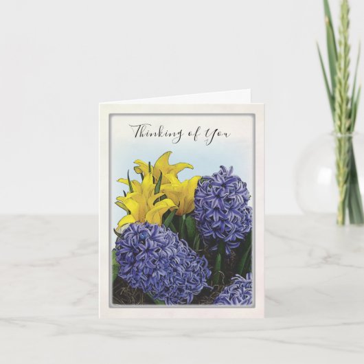 図解入りの、写真付きの春フローラ折り畳みグリーティングカード カード (正面)