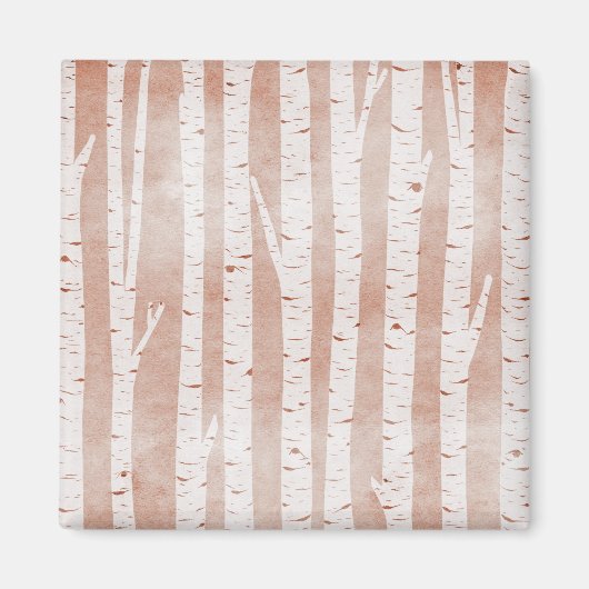 図解入りの、写真付きの樺の木 マグネット (正面)