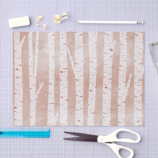 図解入りの、写真付きの樺の木 薄葉紙 (クラフト)