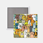 図解入りの、写真付きの犬 マグネット (正面/裏面)