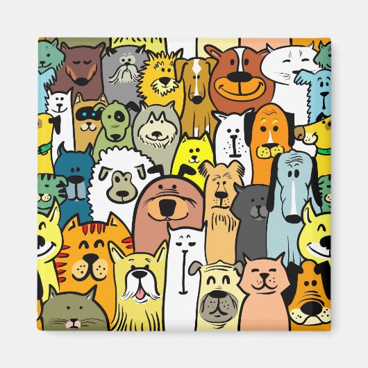 図解入りの、写真付きの犬 マグネット (正面)