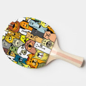 図解入りの、写真付きの犬 卓球ラケット (横)