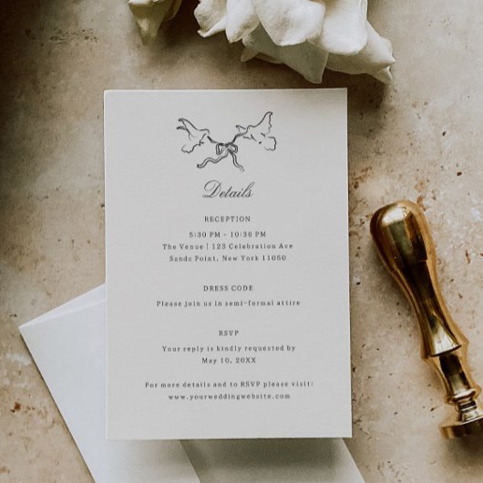 図解入りの、写真付きの結婚お洒落詳細 エンクロージャーカード