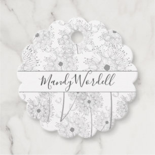 図解入りの、写真付きの花タンポポ フェイバータグ