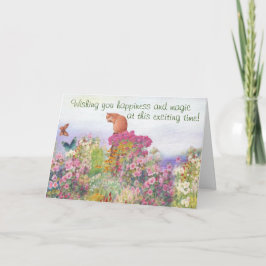 図解入りの、写真付きの虎猫インガーデンカスタムおめでとう カード