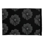 「図解入りの、写真付きの黒い灰色の花」 枕カバー (正面)
