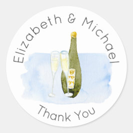 図解入りの、写真付きのChampagne Thank You Favy Packaging ラウンドシール