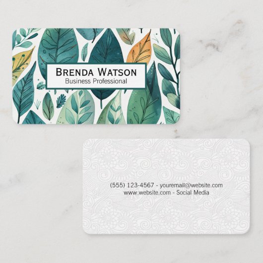 図解離れのパターン | 植物 名刺 (正面/裏面)