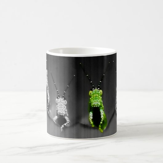 固まりがある緑の虫 コーヒーマグカップ (中央)