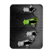 固まりがある緑の虫 マグネット (縦)