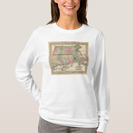 固まり、ConnのMitchell著RIの地図 Tシャツ (正面)