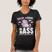 固体 液体 気体 ユニコーン - 面白い物理学の科学 Tシャツ (正面)