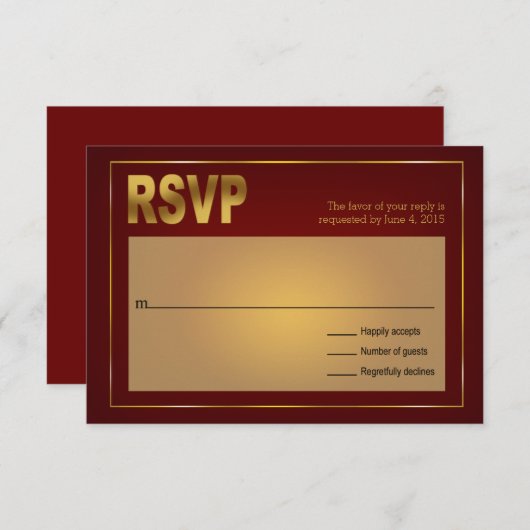 固定された貝殻の航海のな結婚式|バーガンディ 出欠カード (正面/裏面)