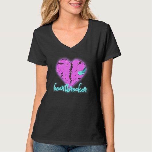 固定ブレークハート包帯ハートブレーカーVAPORWAVE Tシャツ (正面)