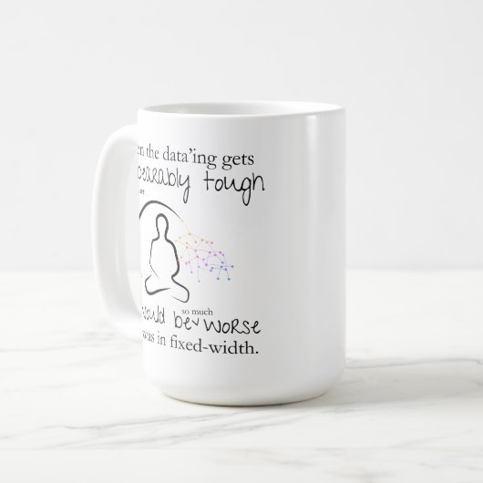 固定幅もしのデータが悪くなおもしろいる コーヒーマグカップ (正面左)