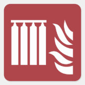 固定消火バッテリー安全標識 スクエアシール (正面)