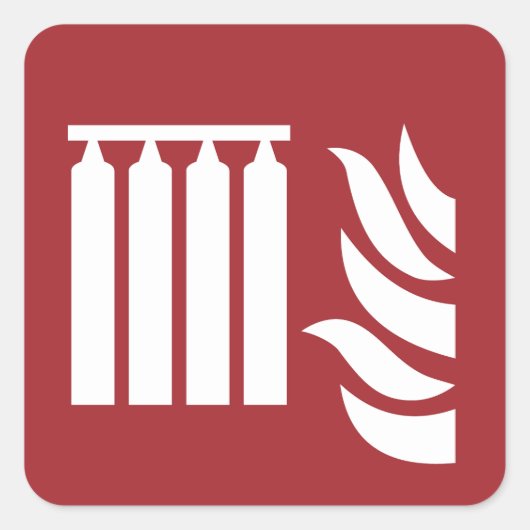 固定消火バッテリー安全標識 スクエアシール (正面)