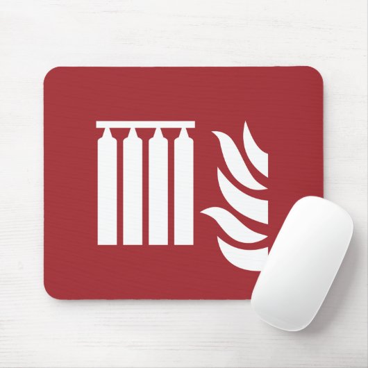 固定消火バッテリー安全標識 マウスパッド (マウス)