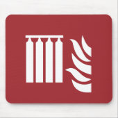 固定消火バッテリー安全標識 マウスパッド (正面)