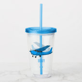 固定翼航空機の漫画イラストレーション アクリルタンブラー (正面)