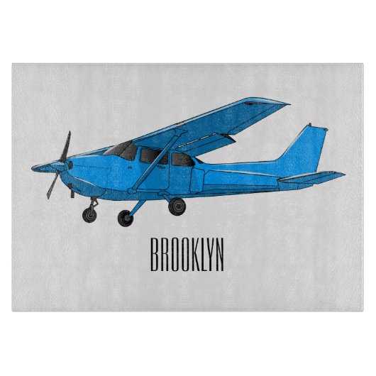 固定翼航空機の漫画イラストレーション カッティングボード (正面)