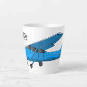 固定翼航空機の漫画イラストレーション カフェラテマグ (正面)