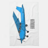 固定翼航空機の漫画イラストレーション キッチンタオル (縦)