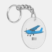 固定翼航空機の漫画イラストレーション キーホルダー (正面左)