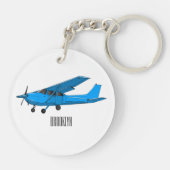 固定翼航空機の漫画イラストレーション キーホルダー (裏面)