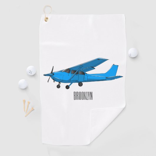 固定翼航空機の漫画イラストレーション ゴルフタオル (インサイチュ)