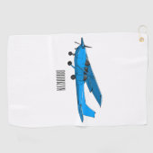 固定翼航空機の漫画イラストレーション ゴルフタオル (横)