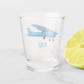 固定翼航空機の漫画イラストレーション ショットグラス (裏面)