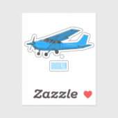 固定翼航空機の漫画イラストレーション シール (シート)