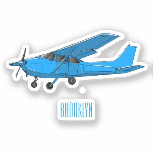 固定翼航空機の漫画イラストレーション シール (正面)