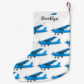 固定翼航空機の漫画イラストレーション スモールクリスマスストッキング (裏面)