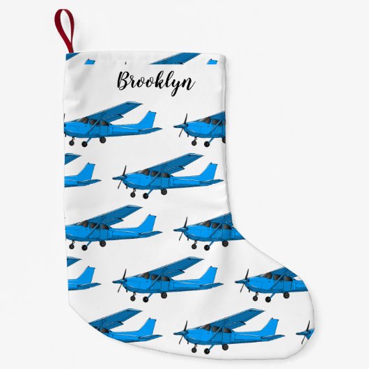 固定翼航空機の漫画イラストレーション スモールクリスマスストッキング (正面)