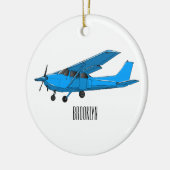 固定翼航空機の漫画イラストレーション セラミックオーナメント (左)