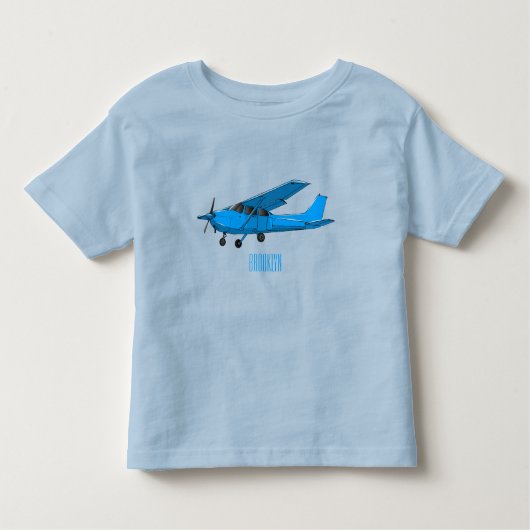 固定翼航空機の漫画イラストレーション トドラーTシャツ (正面)
