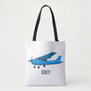 固定翼航空機の漫画イラストレーション トートバッグ